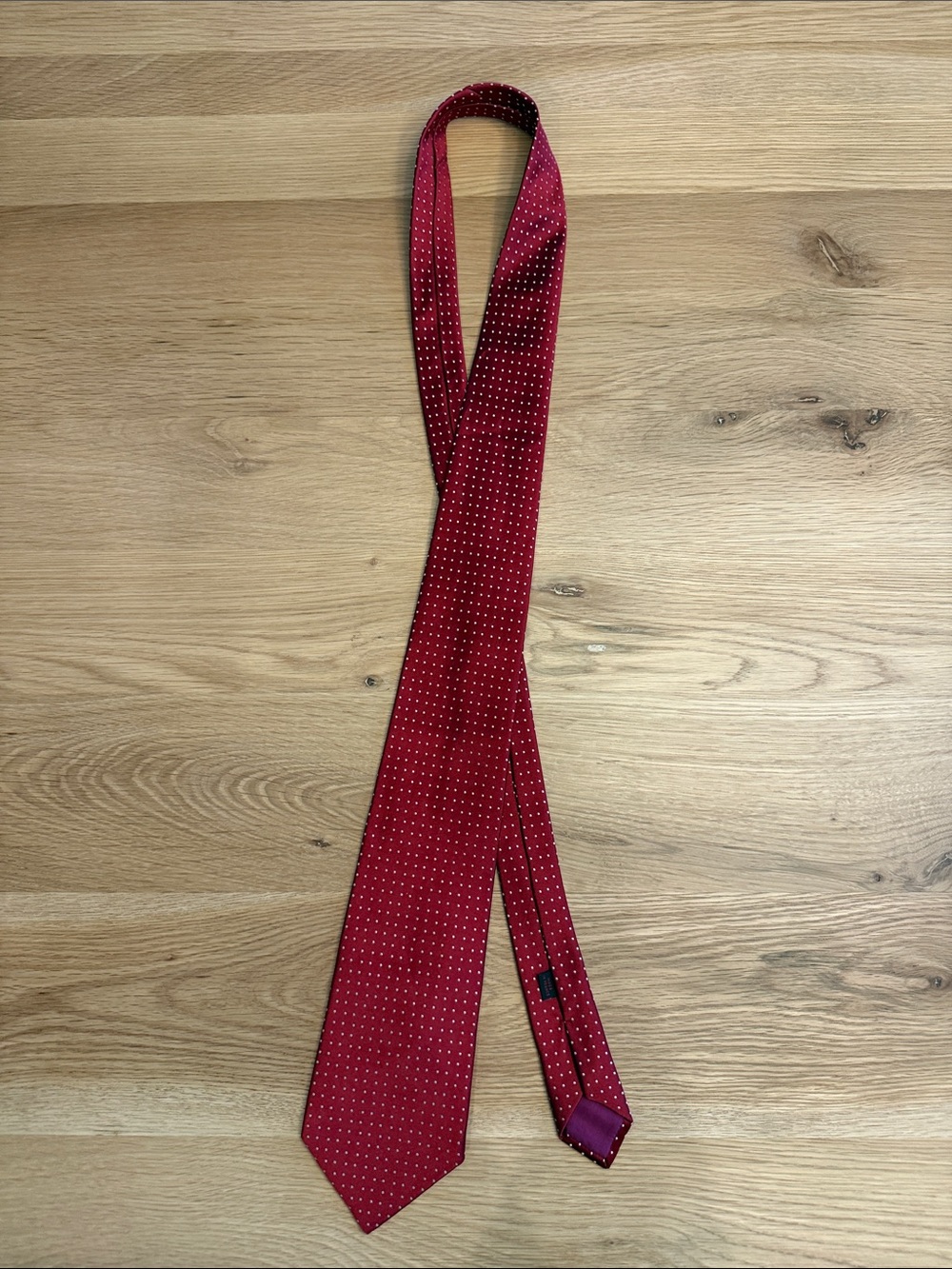 Charvet Red Microdot Silk Tie